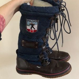 pajar waterproof boots, size 8.5, navy w/fleece